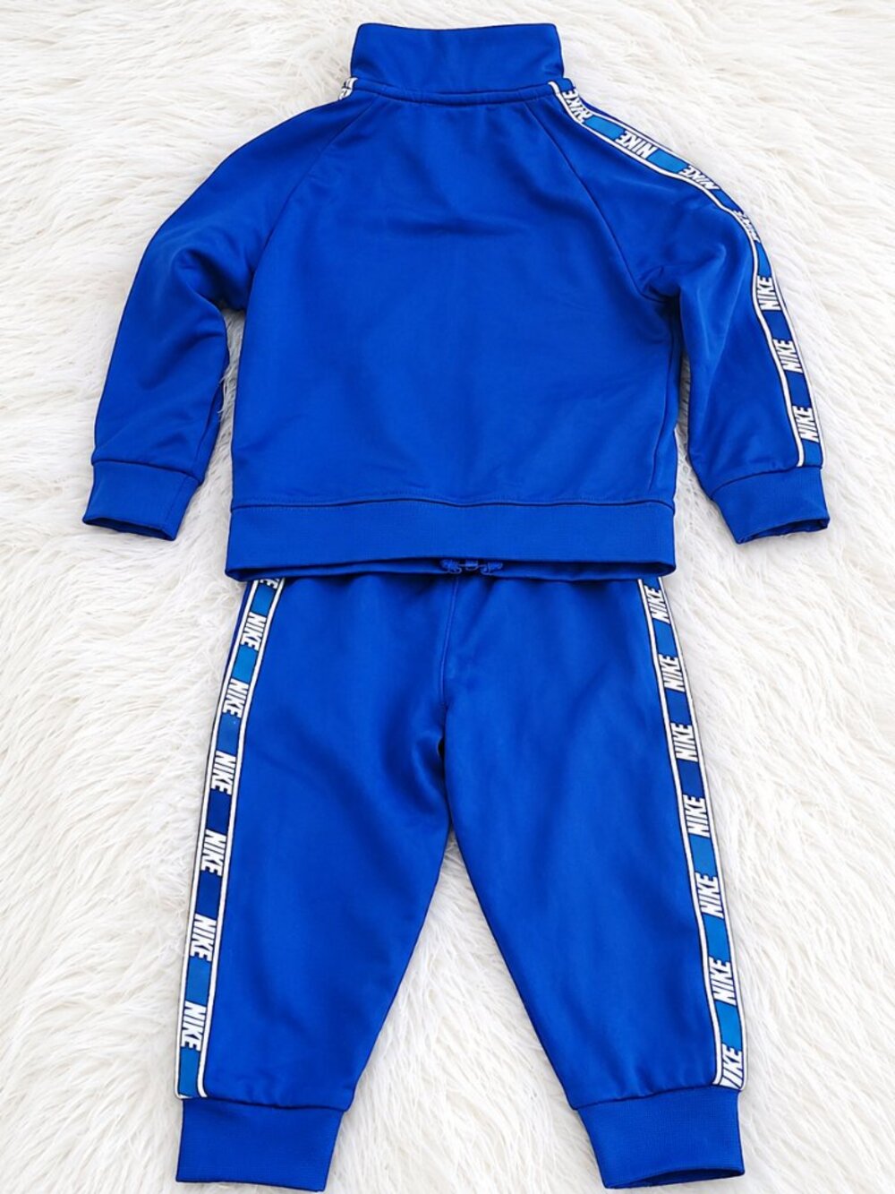 Nike Blue Unisex Taping Tricot Two Piece Tracksuit Set SZ 12M - Picture 5 of 9
